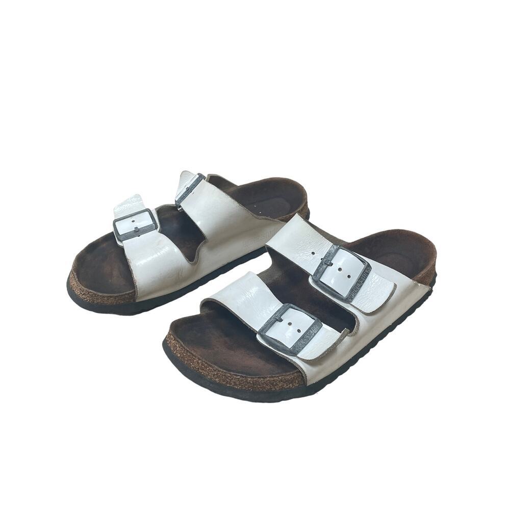 Birkenstock Arizona Sandals Cream Leather Double Strap Buckle EU 37 US 6/6.5